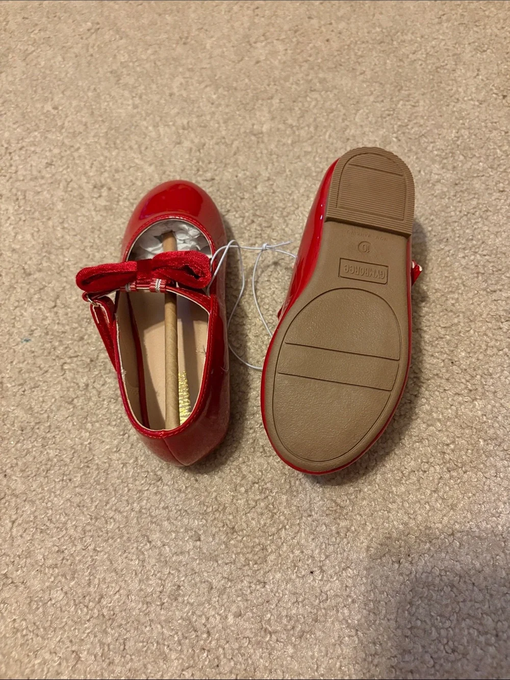Girls Gymboree Red Patent Bow Ballet Flats